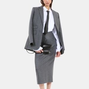 🖤✨ NWT The Kooples Wool-Cashmere Pinstripe Pencil Midi Skirt | $375 Retail!